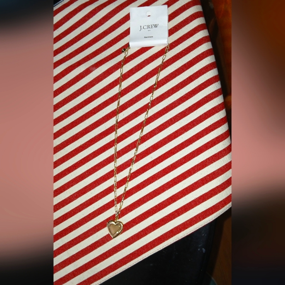 J Crew Factory Gold Tone Heart Necklace NWT